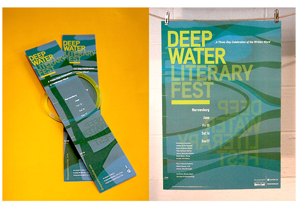 Deep Water Literary Festival event — reading and neon art