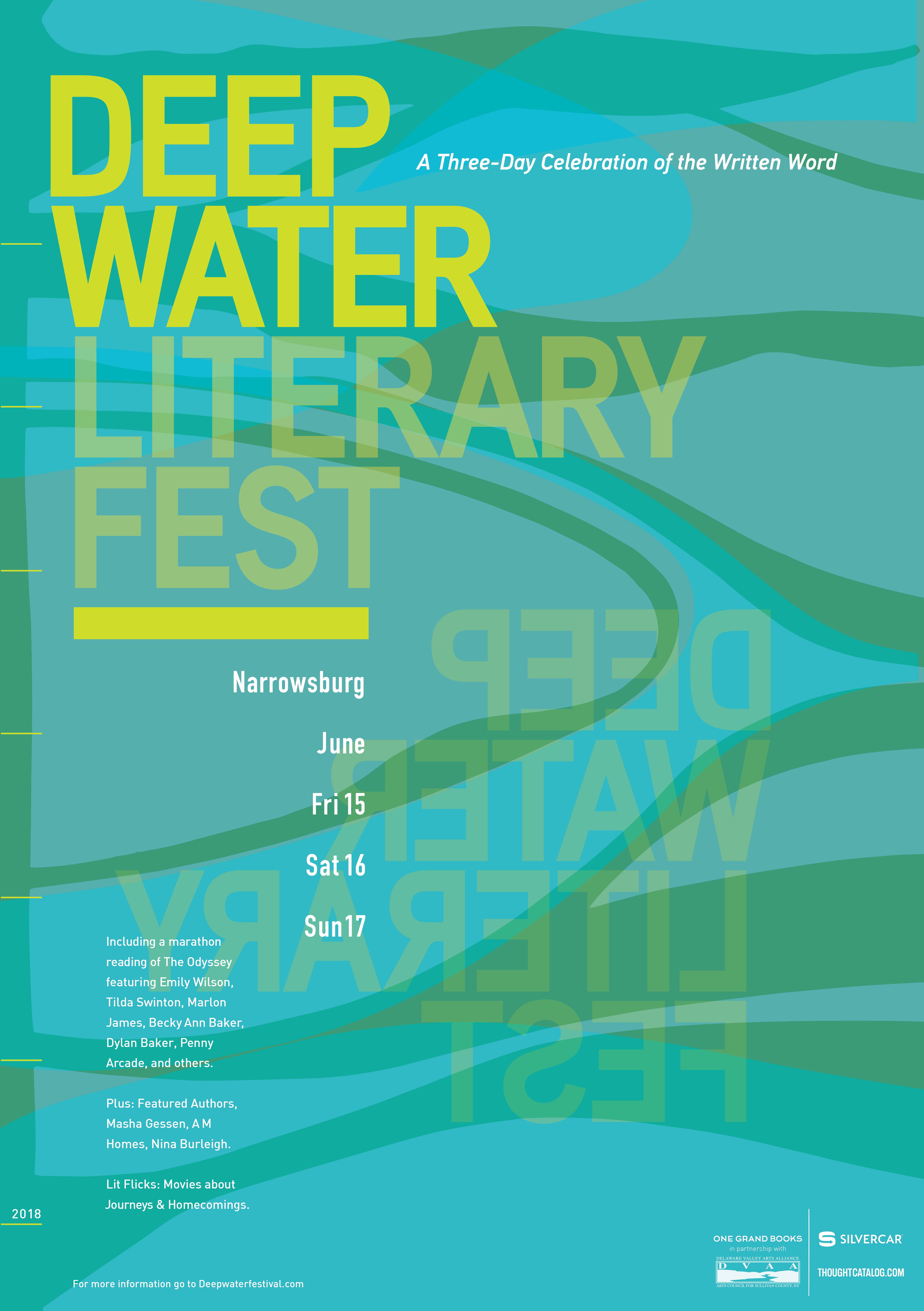 Deep Water Literary Festival 2018 poster — A2 print