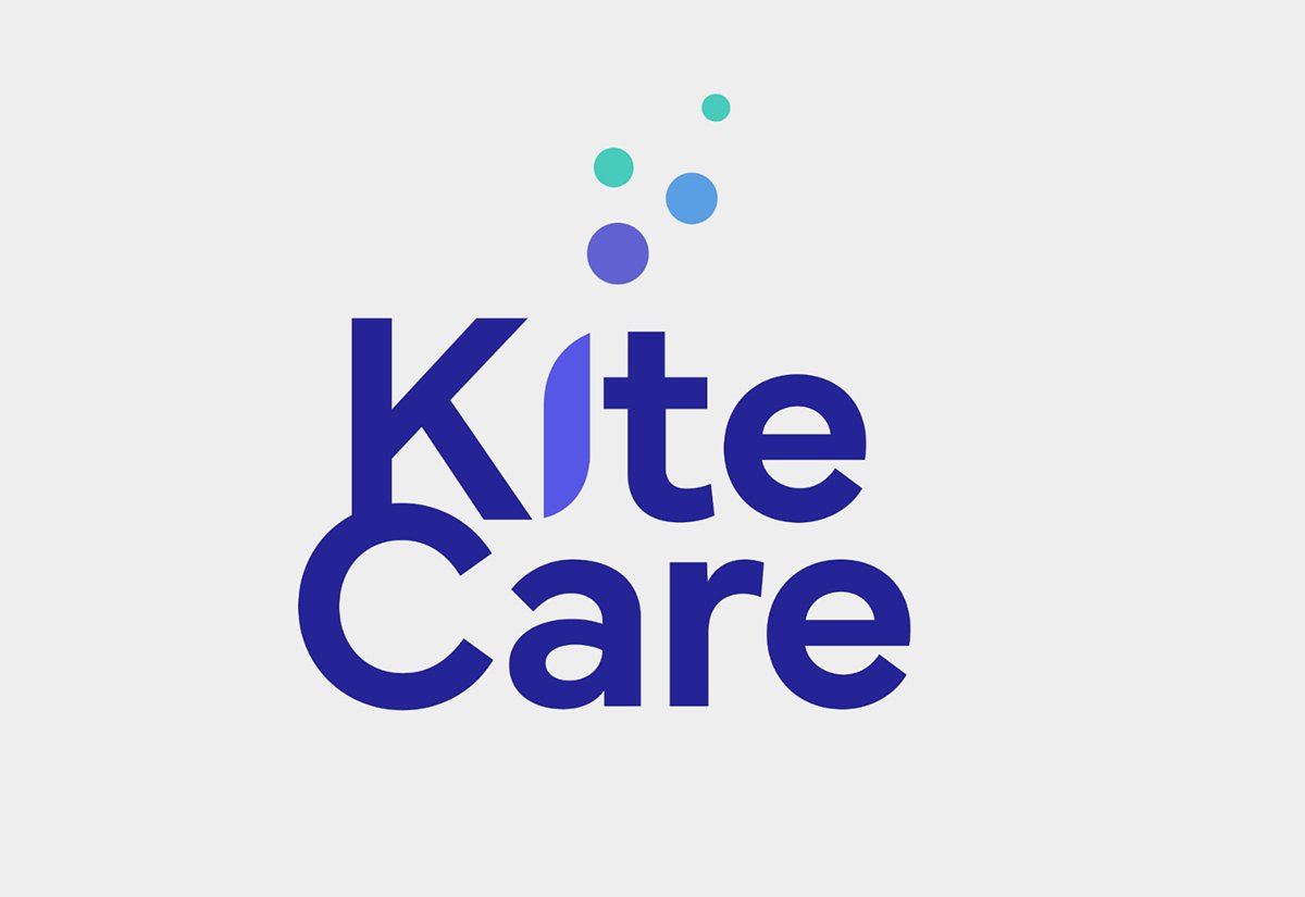 Kite Care logo — KiteCare wordmark dark ground